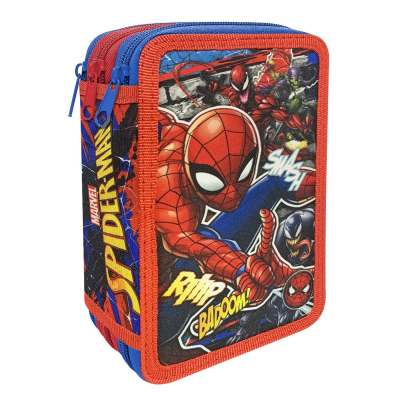 Κασετίνα Γεμάτη Τριπλή Spiderman 19,5x12,5x7cm