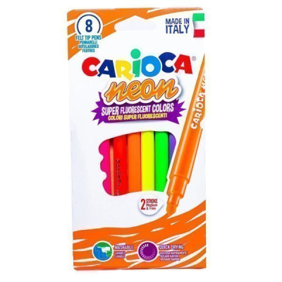 Carioca Neon Μαρκαδόροι Ζωγραφικής Σετ 8 Χρώματα