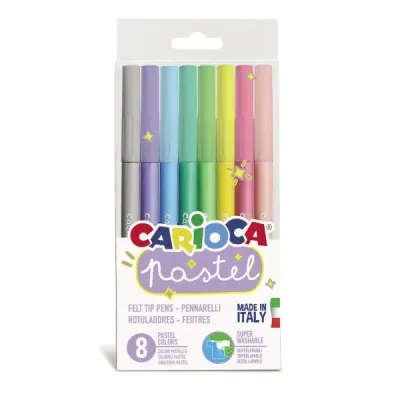 ΜΑΡΚΑΔΟΡΟΙ ΖΩΓΡΑΦΙΚΗΣ CARIOCA PASTEL 8 ΧΡΩΜΑΤΩΝ 