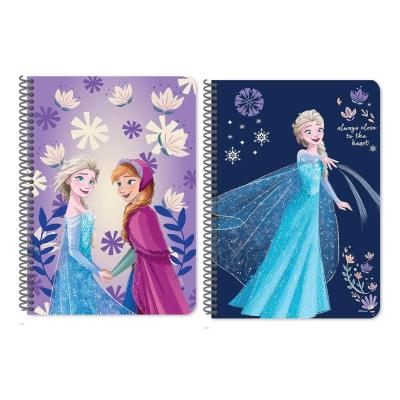 Τετράδιο Σπιράλ Disney Frozen 17x25 εκ., 2 Θέματα, 60 Φύλλα, 2 Σχέδια