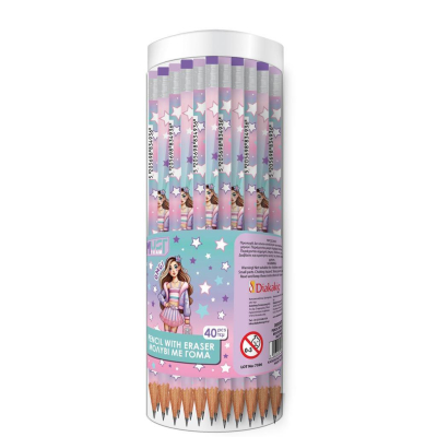Μολύβι με Γόμα Must Team Fashion Girl 2 Σχέδια - 1τμχ