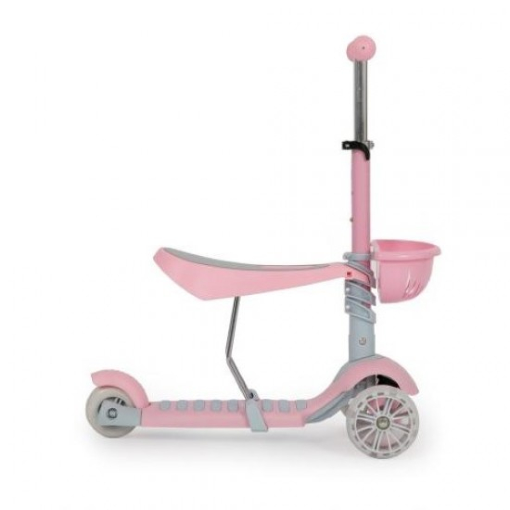 Παιδικό Πατίνι Moni Bubblegum 3 in 1 Τρίτροχο με Κάθισμα για 3+ Ετών Ροζ