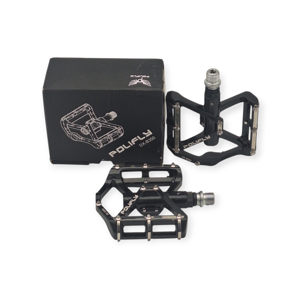  Πετάλια ποδηλάτου μαύρα αλουμινίου Polifly DX-B350