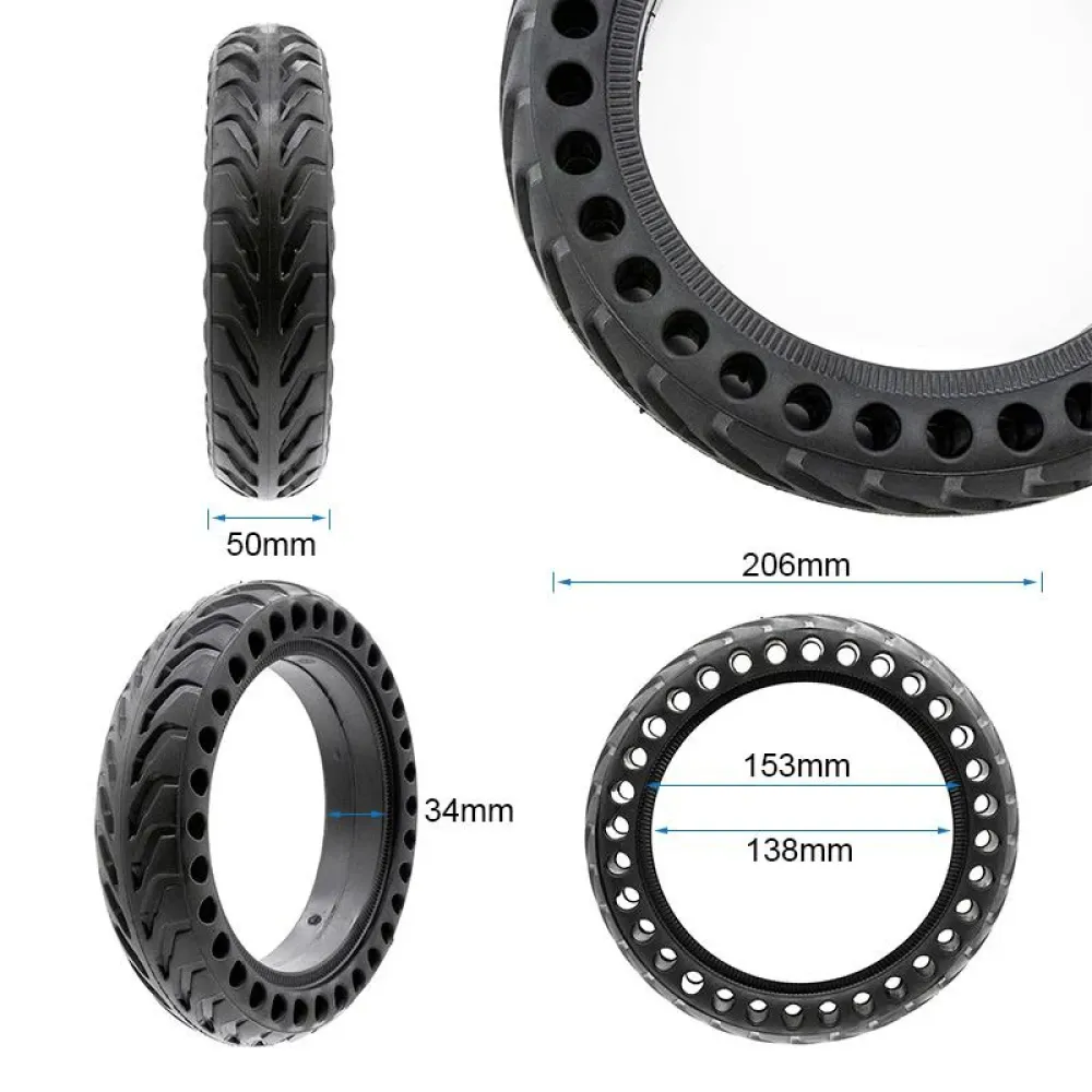 Συμπαγή ελαστικό- Perforated solid tire 8.5x2-6.1 - Black
