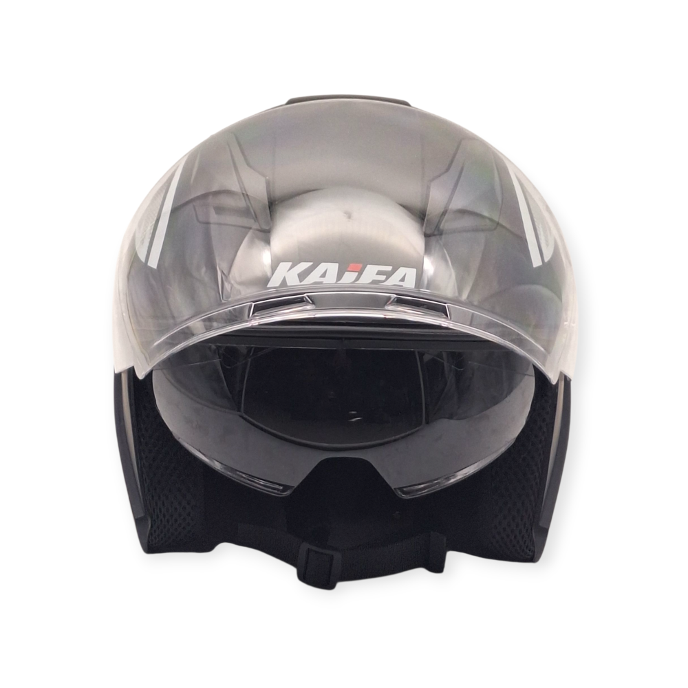 Κράνος μηχανής Jet Unisex KAIFA Μαύρο– Μέγεθος L