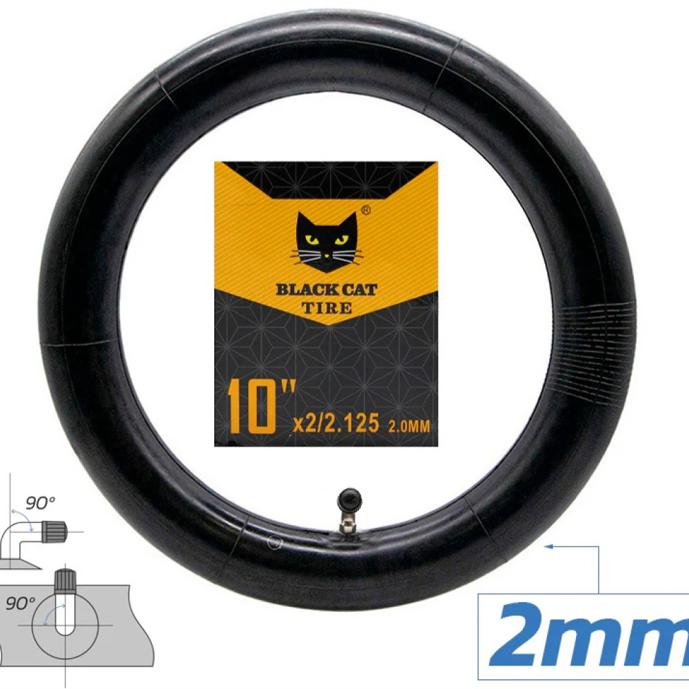 Σαμπρέλα πατινιού Premium Camera 2.0mm Thickness 10x2/2,125 Valve 90x90° Black Cat