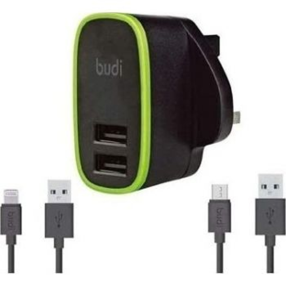 Budi Φορτιστής 2 θύρες USB 12W & Καλώδιο USB-Lighting cable 1.2M