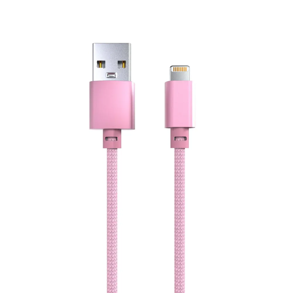 Καλώδιο φόρτισης & data - USB to Lightning  2M - Ροζ