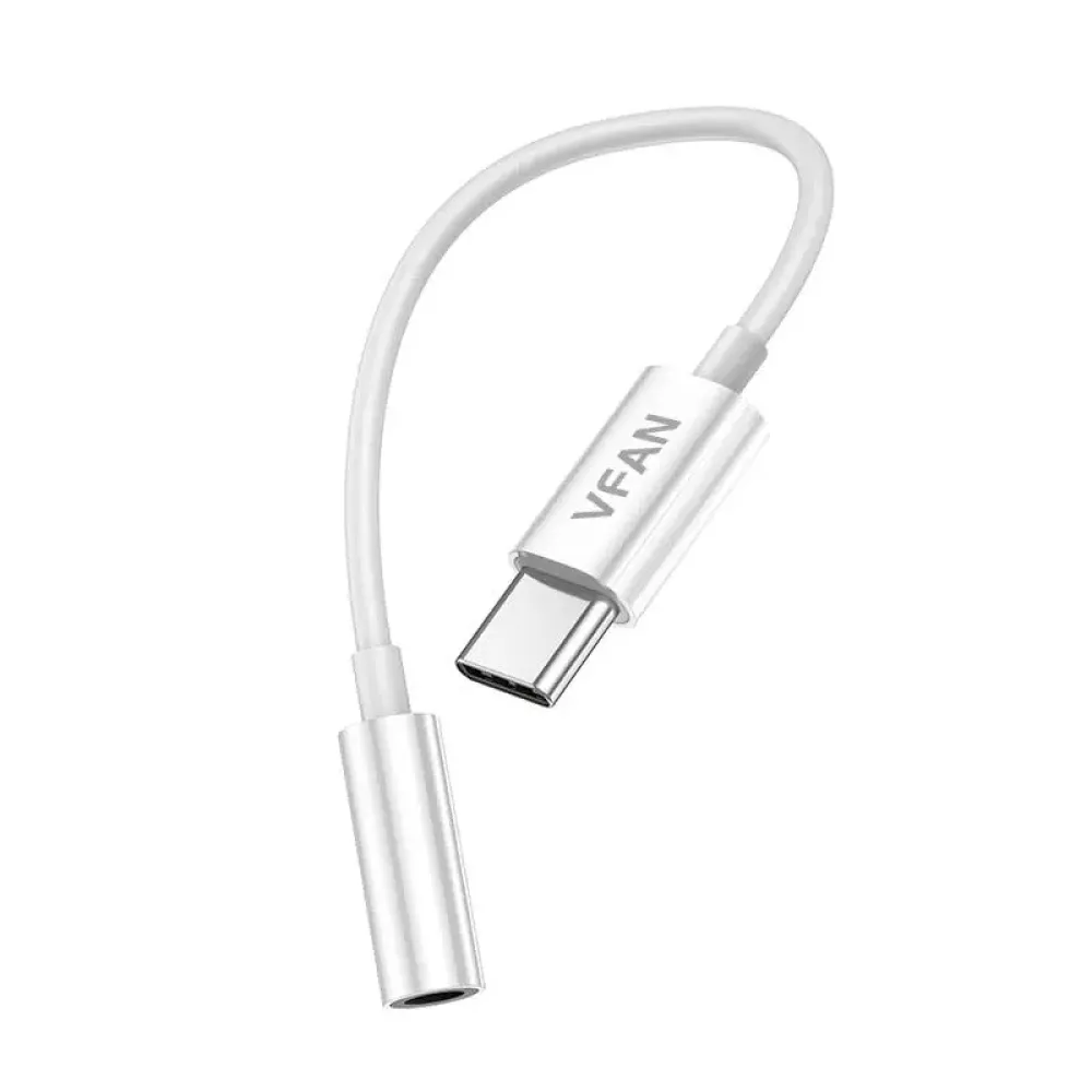 VFAN Αντάπτορας Audio Type C Male to 3.5mm Female Adapter - L08 - Λευκό