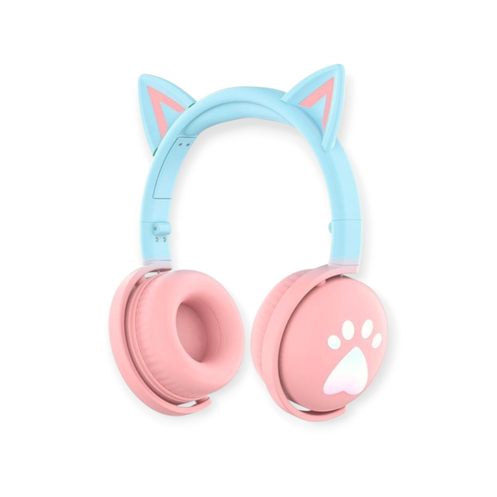 Ασύρματα παιδικά ακουστικά Cute Cats KE-28 Ροζ/Γαλάζιο