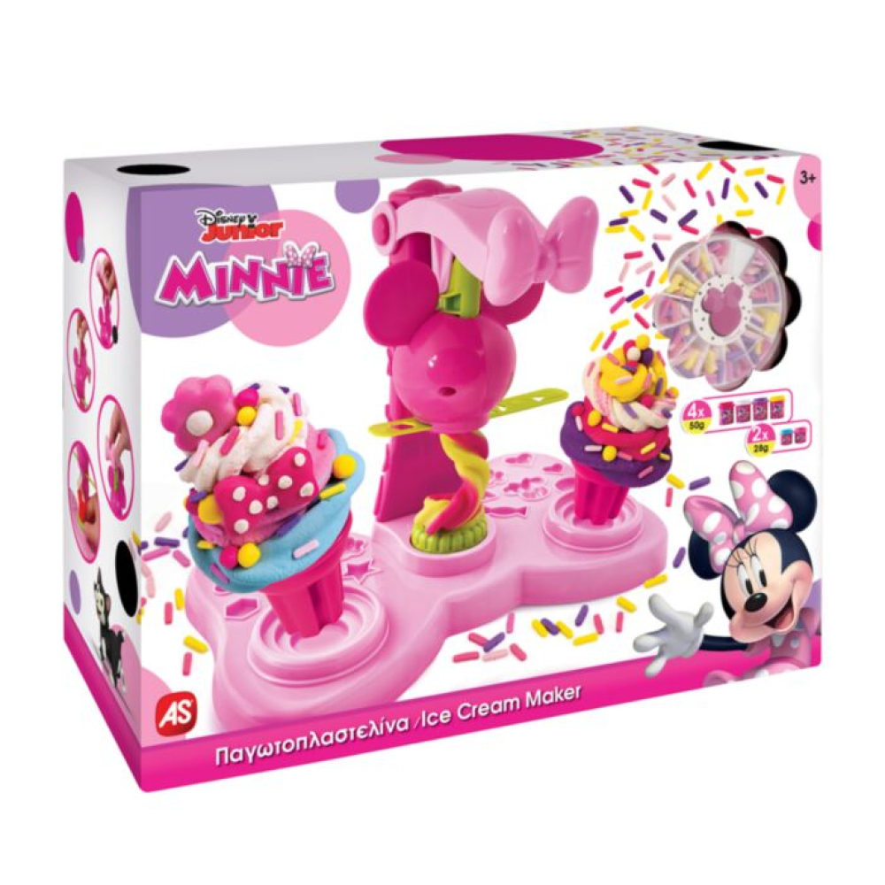 AS Πλαστελίνη Disney Minnie Παγωτοπλαστελίνα Με 6 Βαζάκια-Καπάκια Καλουπάκια 256g & Sprinkles Για 3+