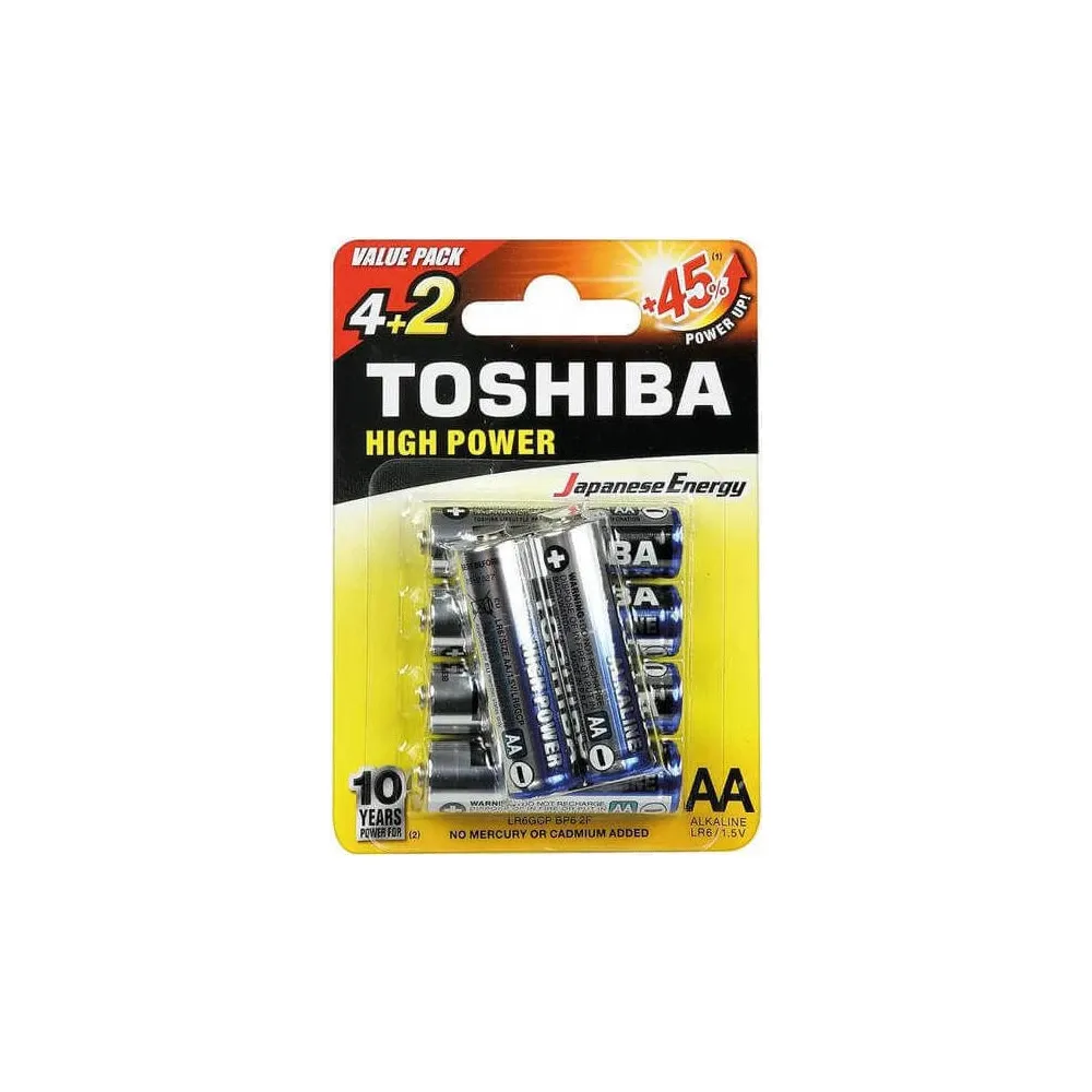 TOSHIBA Μπαταρίες αλκαλικές AA 4+2 Τεμάχια 