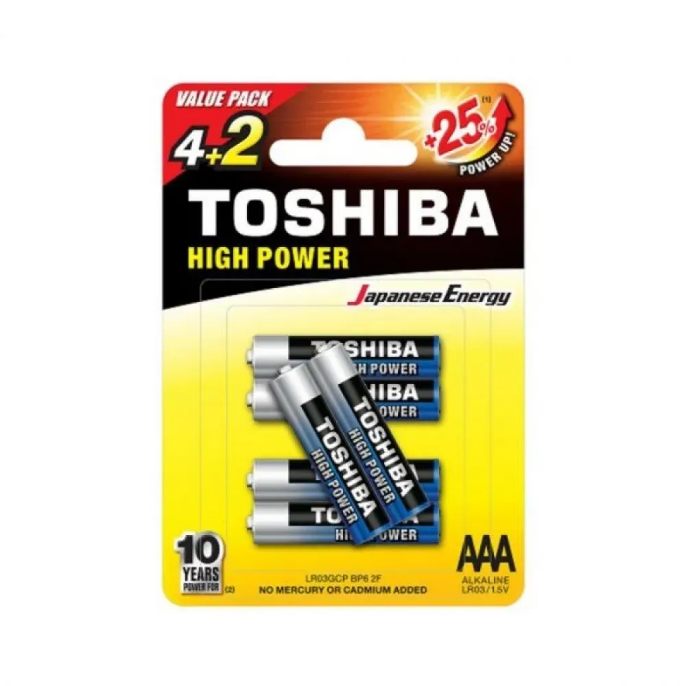 TOSHIBA Μπαταρίες αλκαλικές AAA 4+2 Τεμάχια