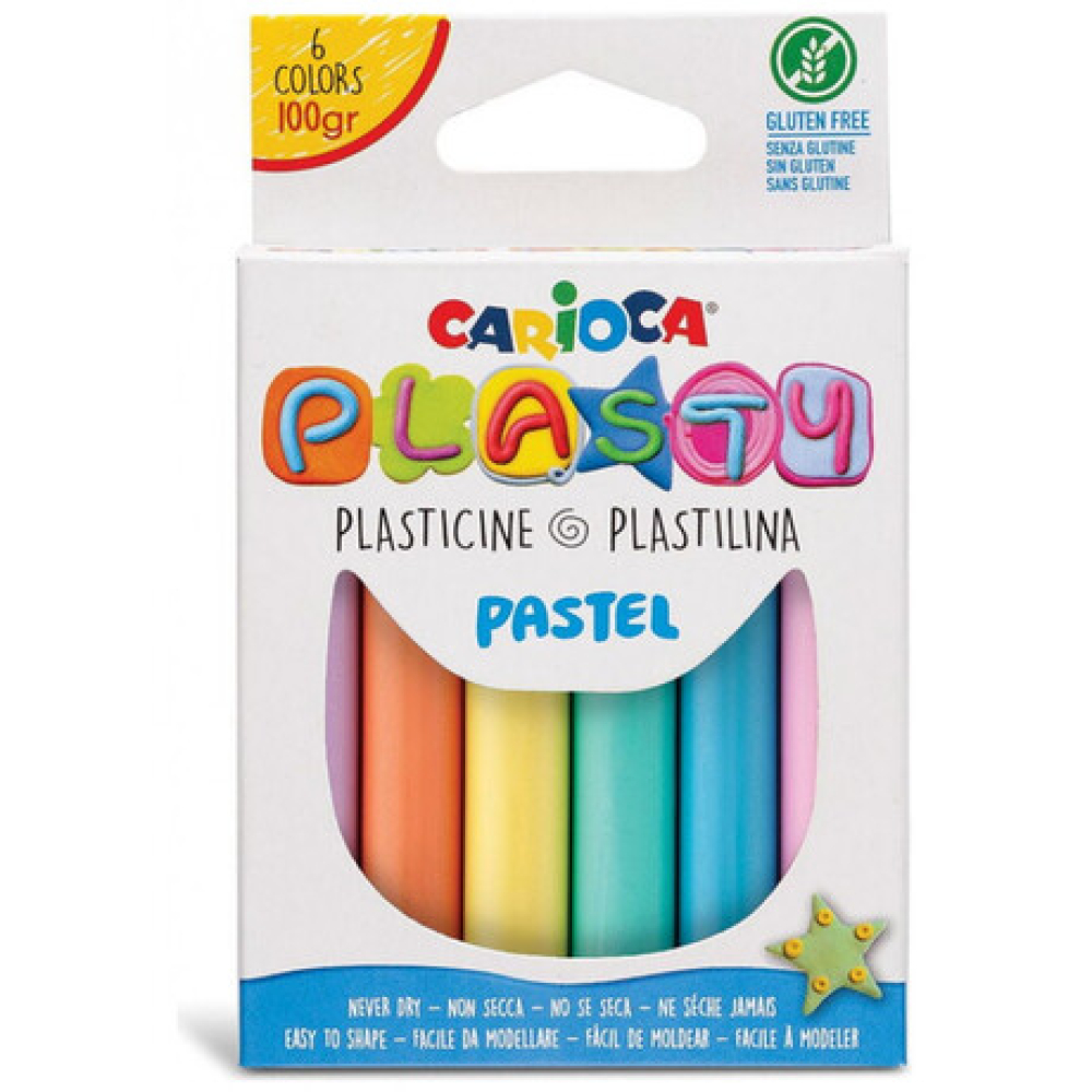 Carioca Plasty Pastel – Πλαστελίνη 6 Χρωμάτων (100g)