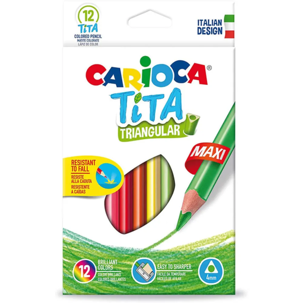 Ξυλομπογιές 12 χρωμάτων Maxi - Carioca Tita