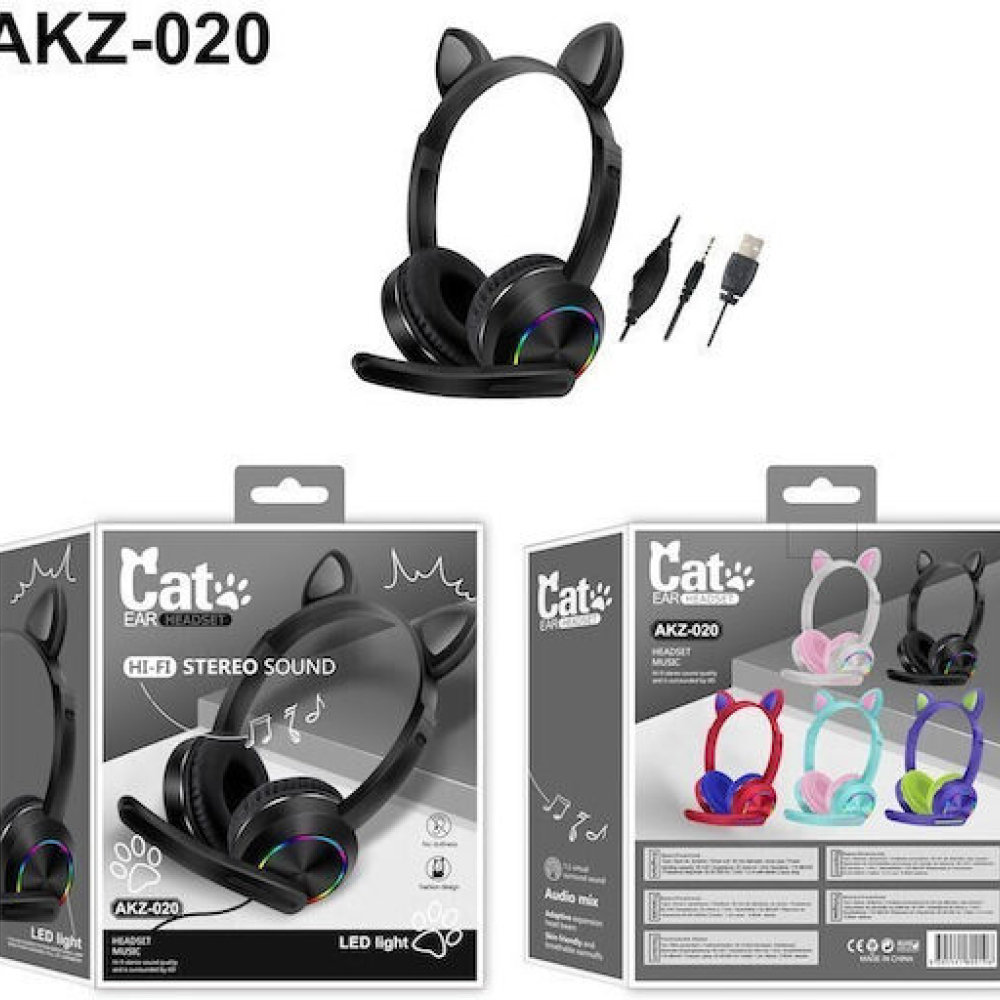 Ασύρματο Over Ear Gaming Headset με σύνδεση 3.5mm / USB - AKZ-K20