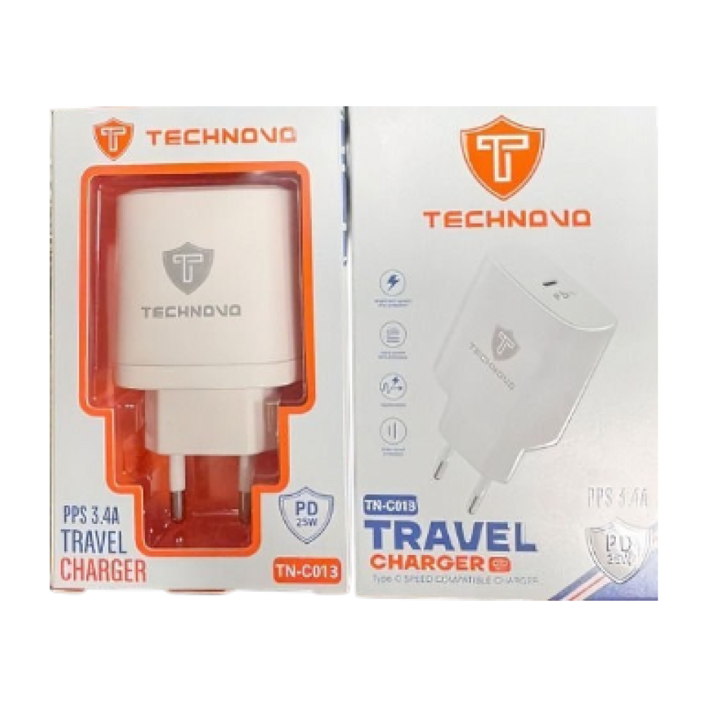 TECHNOVO Φορτιστής Χωρίς Καλώδιο με Θύρα USB-C 25W - Λευκός