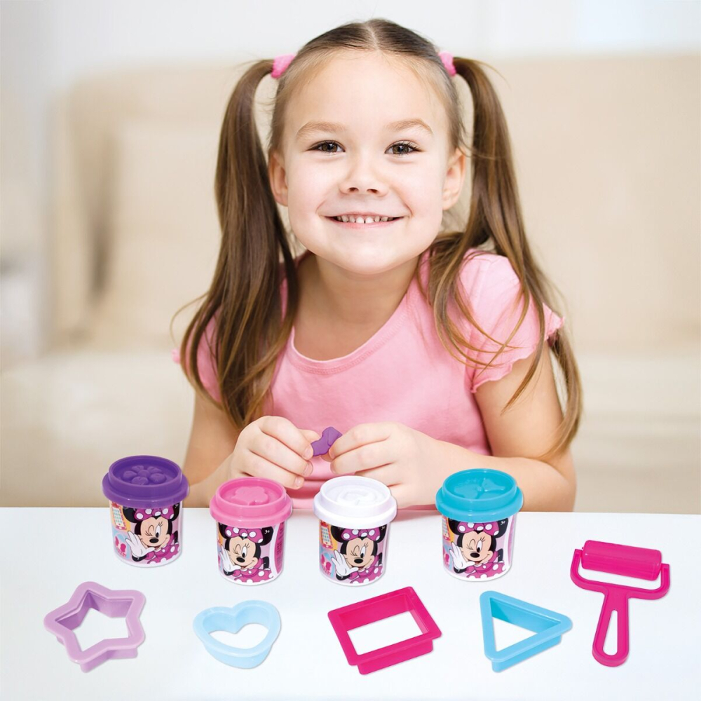 AS Πλαστελίνη Disney Minnie Τσάντα Πλάτης Με 4 Βαζάκια - Καπάκια Καλουπάκια Και 5 Εργαλεία 200gr Για 3+ Χρονών