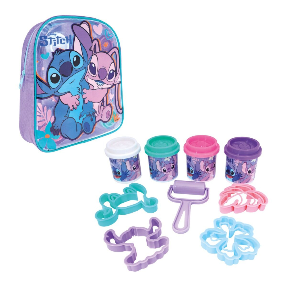 AS Πλαστελίνη Disney Stitch Τσάντα Πλάτης Με 4 Βαζάκια - Καπάκια Καλουπάκια Και 5 Εργαλεία 200gr Για 3+ Χρονών