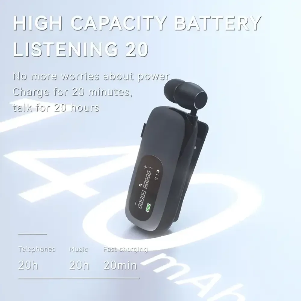 K75 In-ear Bluetooth Handsfree Ακουστικό Πέτου Μαύρο