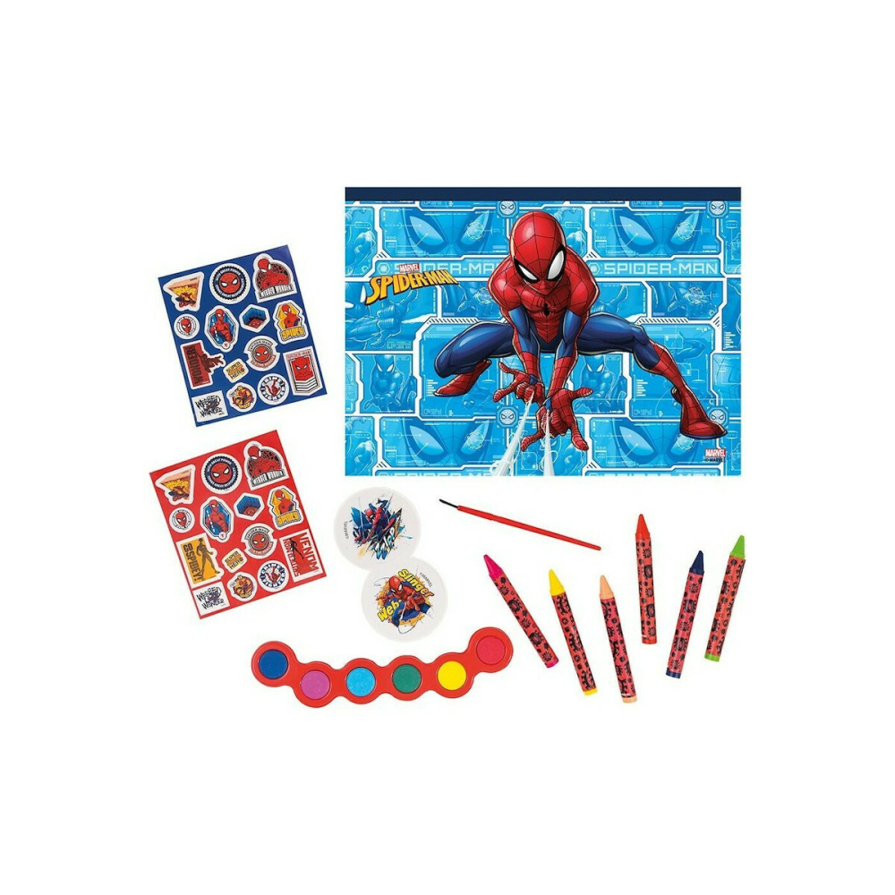 AS Σετ Ζωγραφικής Marvel Spiderman Σε Διάφανη Τσάντα Για 3+ Χρονών