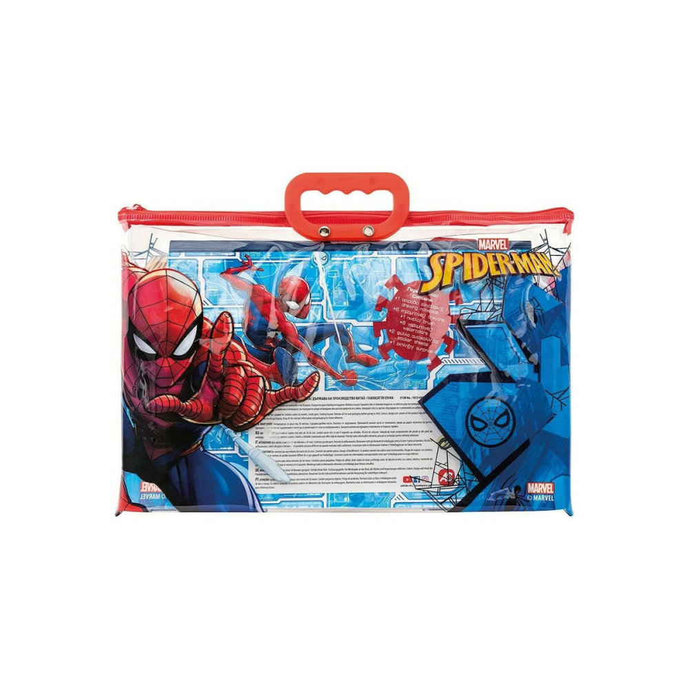 AS Σετ Ζωγραφικής Marvel Spiderman Σε Διάφανη Τσάντα Για 3+ Χρονών