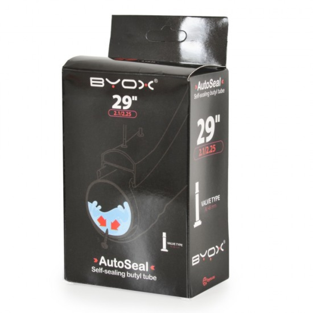BYOX AutoSeal anti puncture butyl tube 29“*2.10/2.25 ; A/V 48mm, body width 50mm