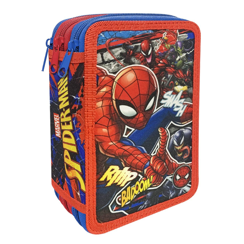 Κασετίνα Γεμάτη Τριπλή Spiderman 19,5x12,5x7cm