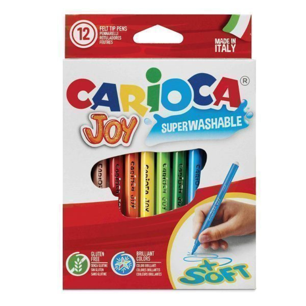 Carioca Joy Μαρκαδόροι Ζωγραφικής 2.8mm Λεπτοί Σετ 12 χρώματα