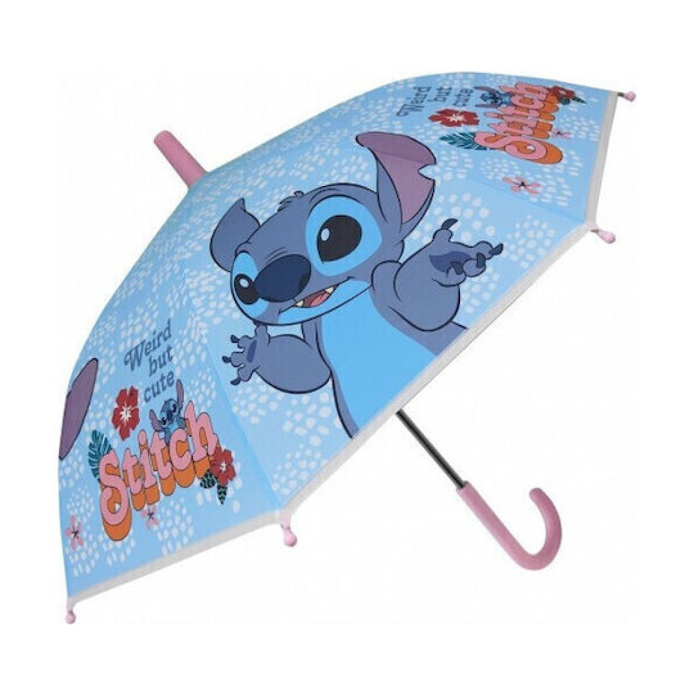 Chanos Παιδική Ομπρέλα Μπαστούνι Lilo & Stitch Μπλε με Διάμετρο 38εκ. 9643