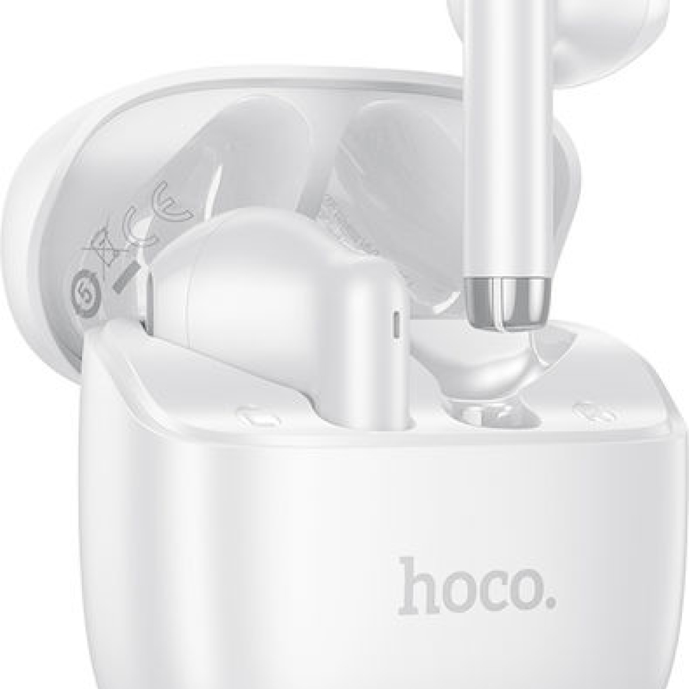 Hoco EW205 Peaceful Earbud Bluetooth Handsfree Ακουστικά με Θήκη Φόρτισης Λευκά