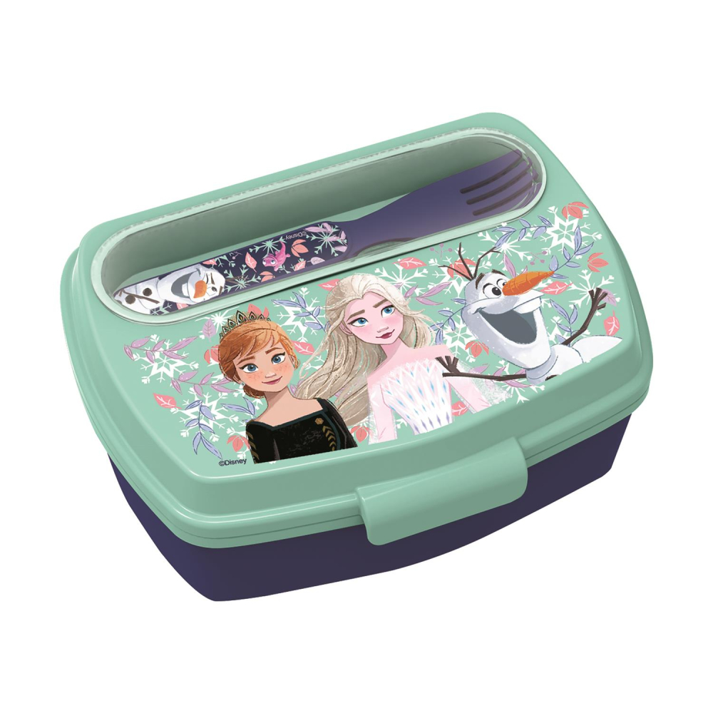 Stor: Frozen Snowy Tale - Funny Sandwich Box With Cutlery (81009)