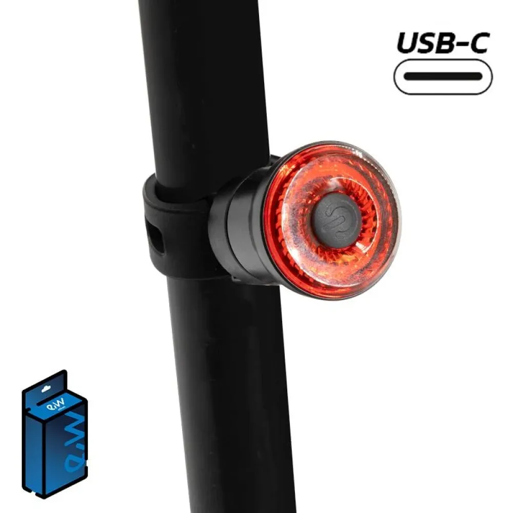 Επαναφορτιζόμενο πίσω φως LED Στρογγυλό USB-C