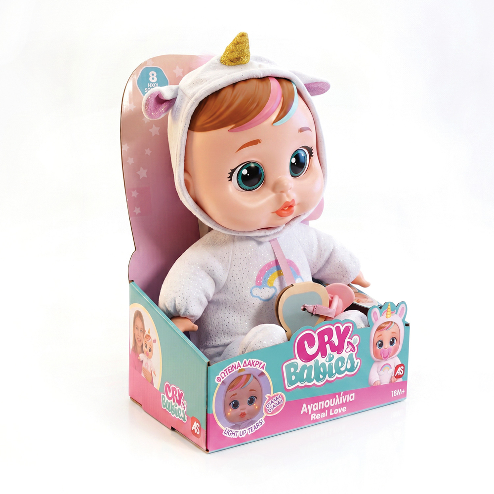 Cry Babies Κλαψουλίνια Real Love - Διαδραστική Κούκλα Κλαίει Με Αληθινά Δάκρυα (assortment) - Λευκό