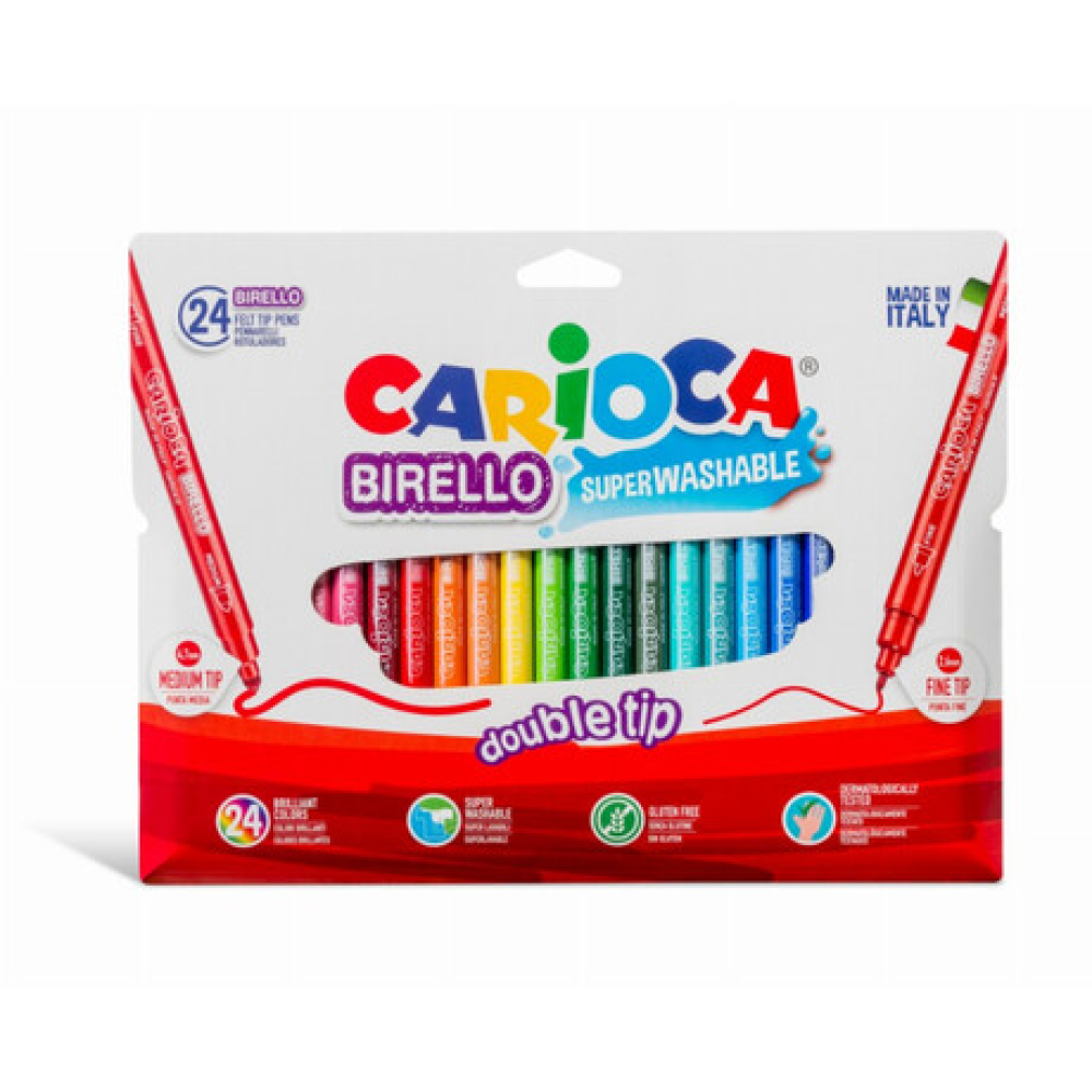 ΜΑΡΚΑΔΟΡΟΣ ΖΩΓΡΑΦΙΚΗΣ CARIOCA BIRELLO 24ΧΡΩΜΑΤΑ SUPERWASHABLE