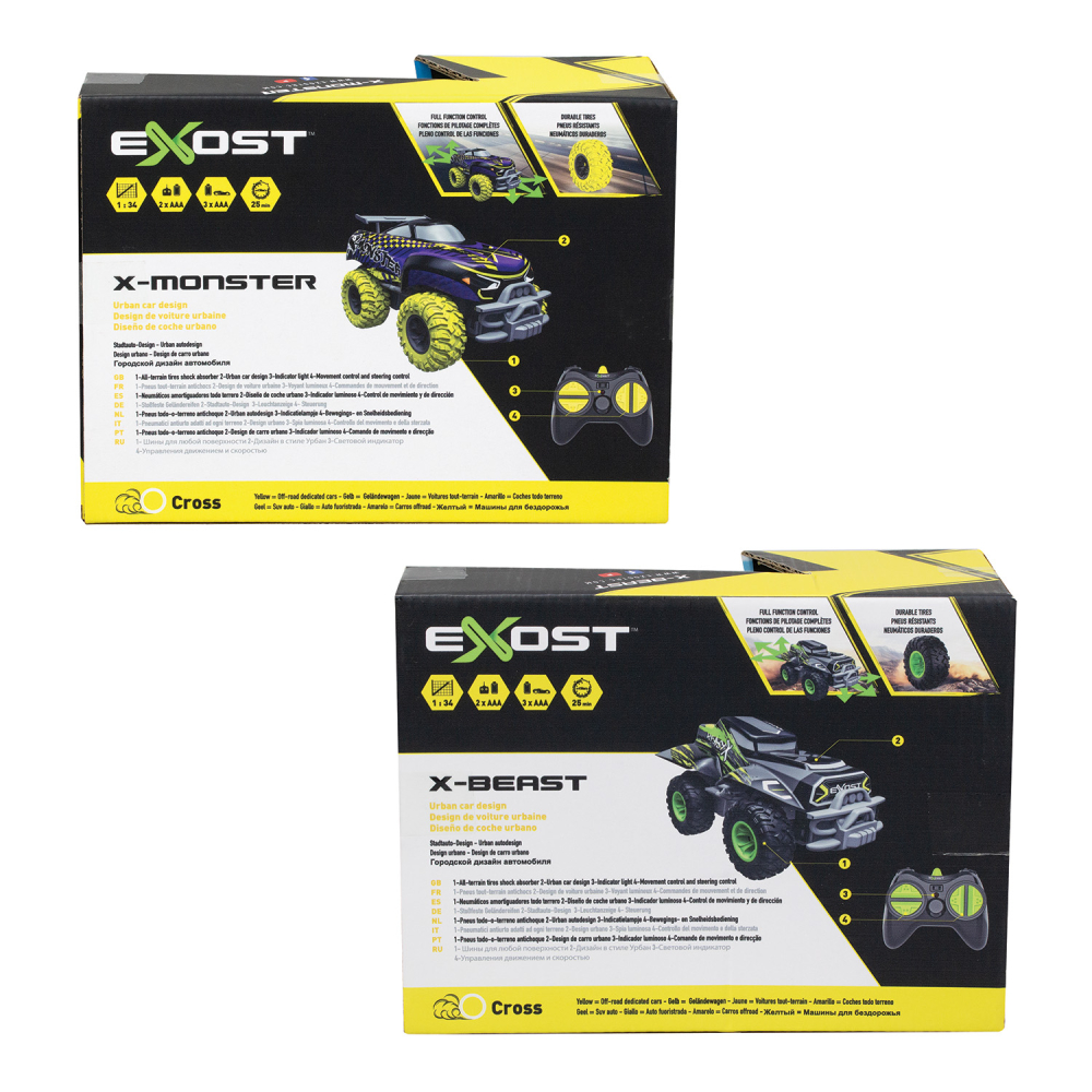 Exost X-Monster και X-Beast Τηλεκατευθυνόμενα Αυτοκίνητα - Πράσινο