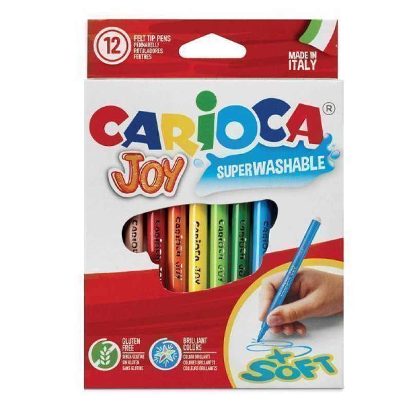 Carioca Joy Μαρκαδόροι Ζωγραφικής 2.8mm Λεπτοί Σετ 12 χρώματα
